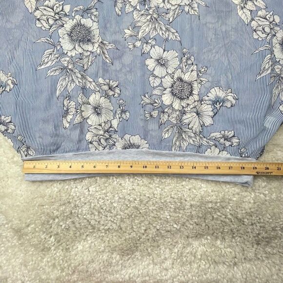 Cabi Sirena Floral Striped Dolman Blouse Top Sheer - Picture 8 of 10